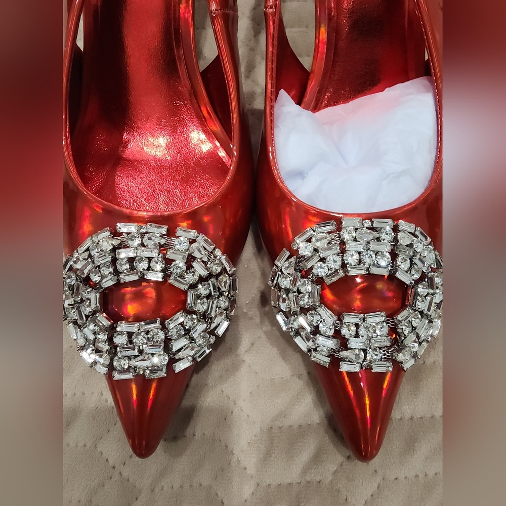 Simmi brand women's shoes, bright red color, size 39. - Picture 4 of 7